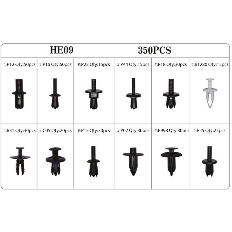 Interior clip assortment kit 350 pc. Histoparts