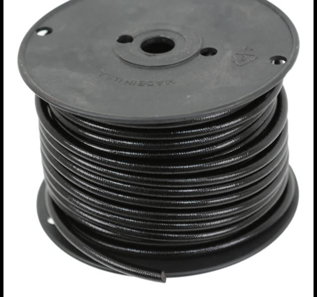 Katoen Omwikkelde bougiekabel, Zwart, glans