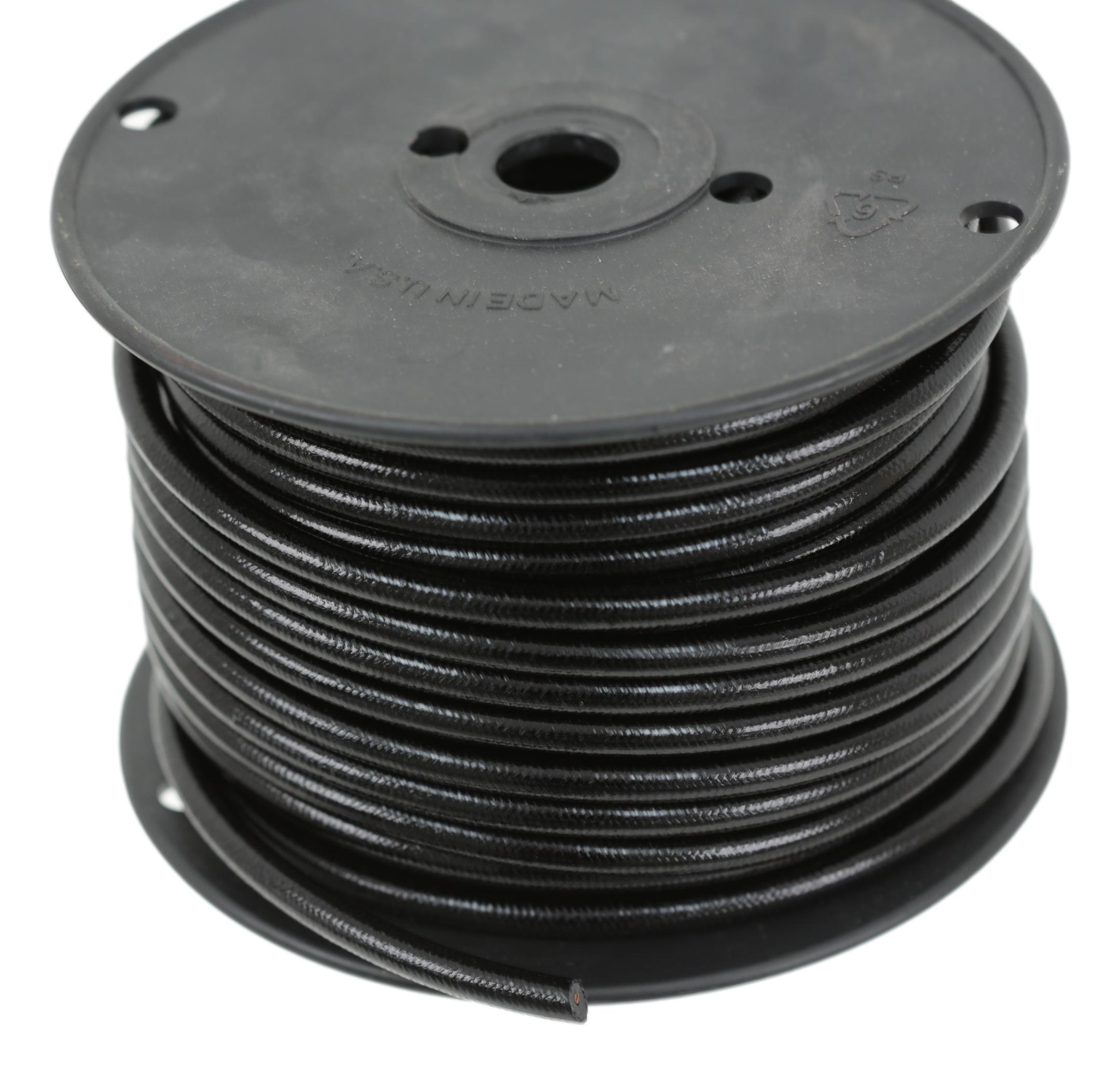 Katoen Omwikkelde bougiekabel, Zwart, glans