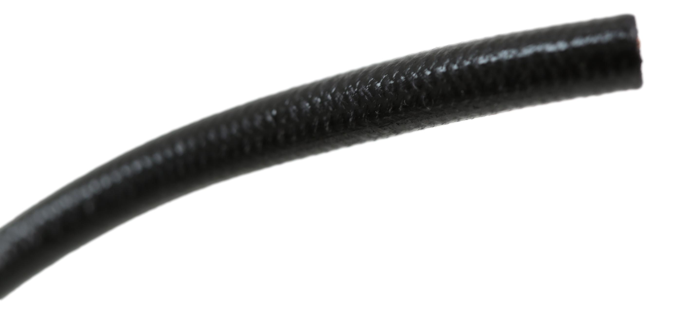 Katoen Omwikkelde bougiekabel, Zwart, glans Histoparts