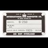 Typeplaatje International B250