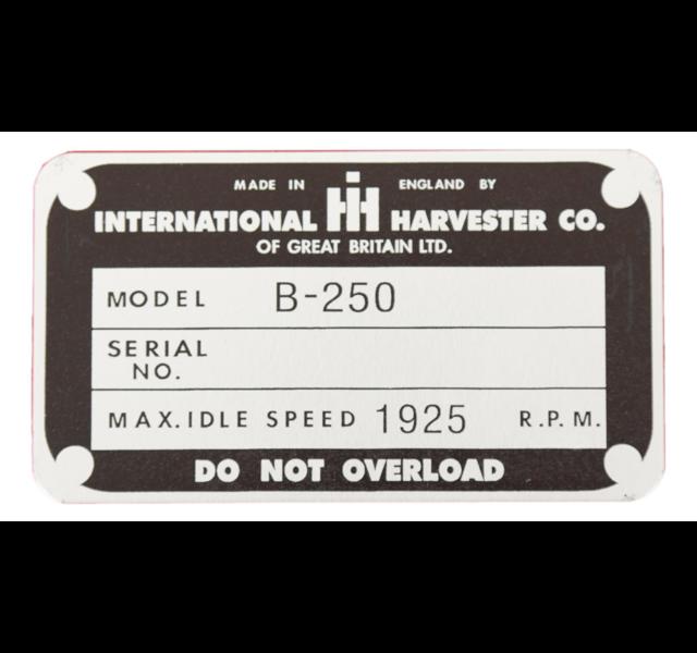 Typeplaatje International B250