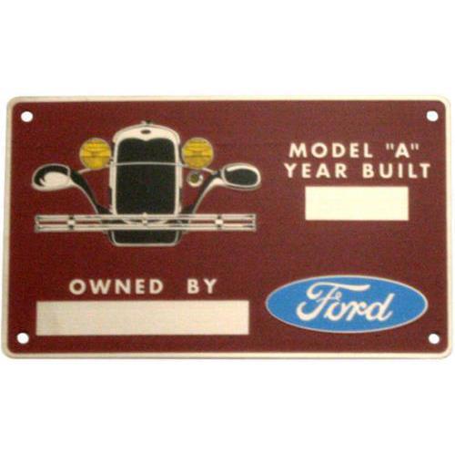 Owner Data Plate. A-Ford