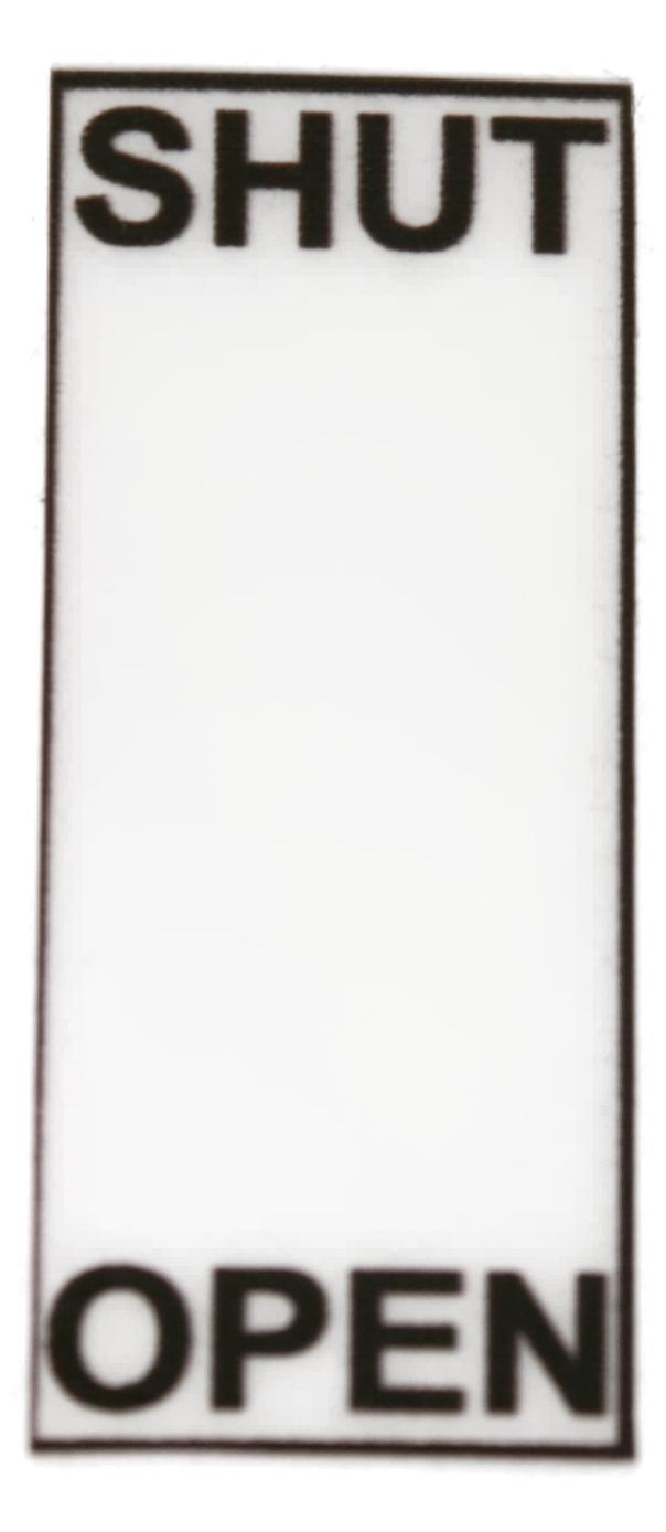Open - Shut  Shutter decal