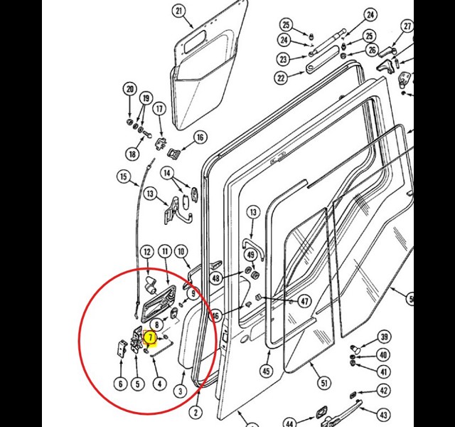 Clip for Doorlatch. Case IH Histoparts