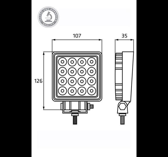 LED werklamp met Waarschuwingsgeluid in detail
