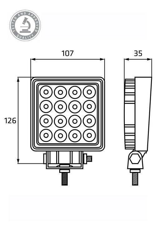 LED werklamp met Waarschuwingsgeluid in detail