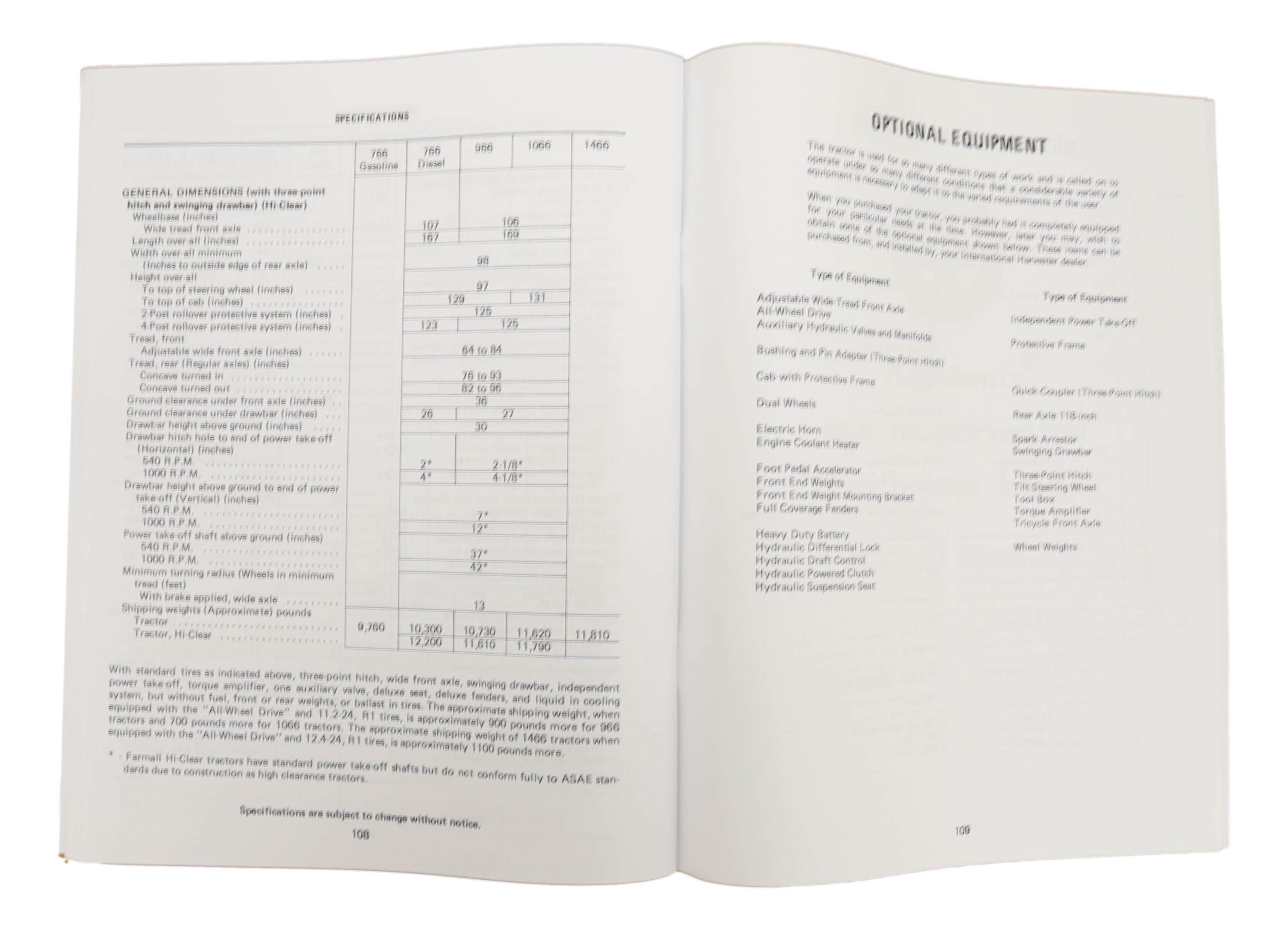 productphoto of Operators manual, International 66 Serie