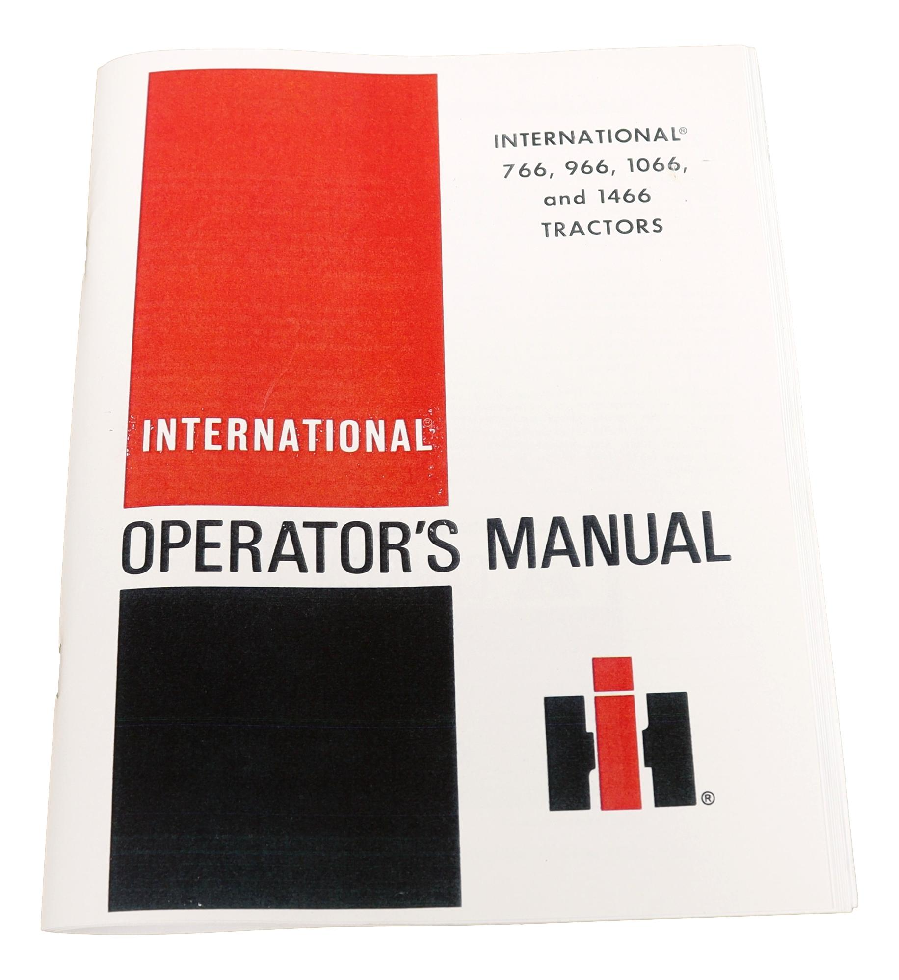 Operators manual, International 66 Serie