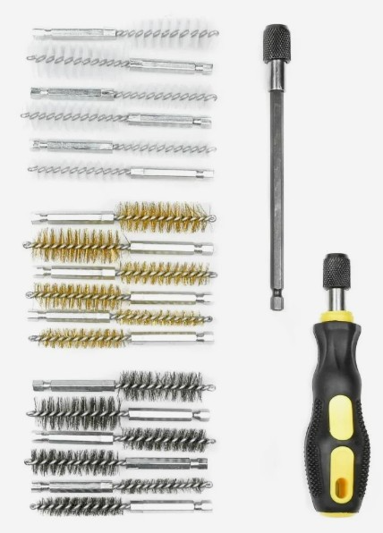 20-piece brush set (nylon/steel/brass)