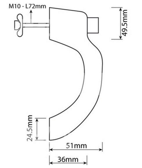 productphoto of Cab Handle, Outer. John Deere and Ford