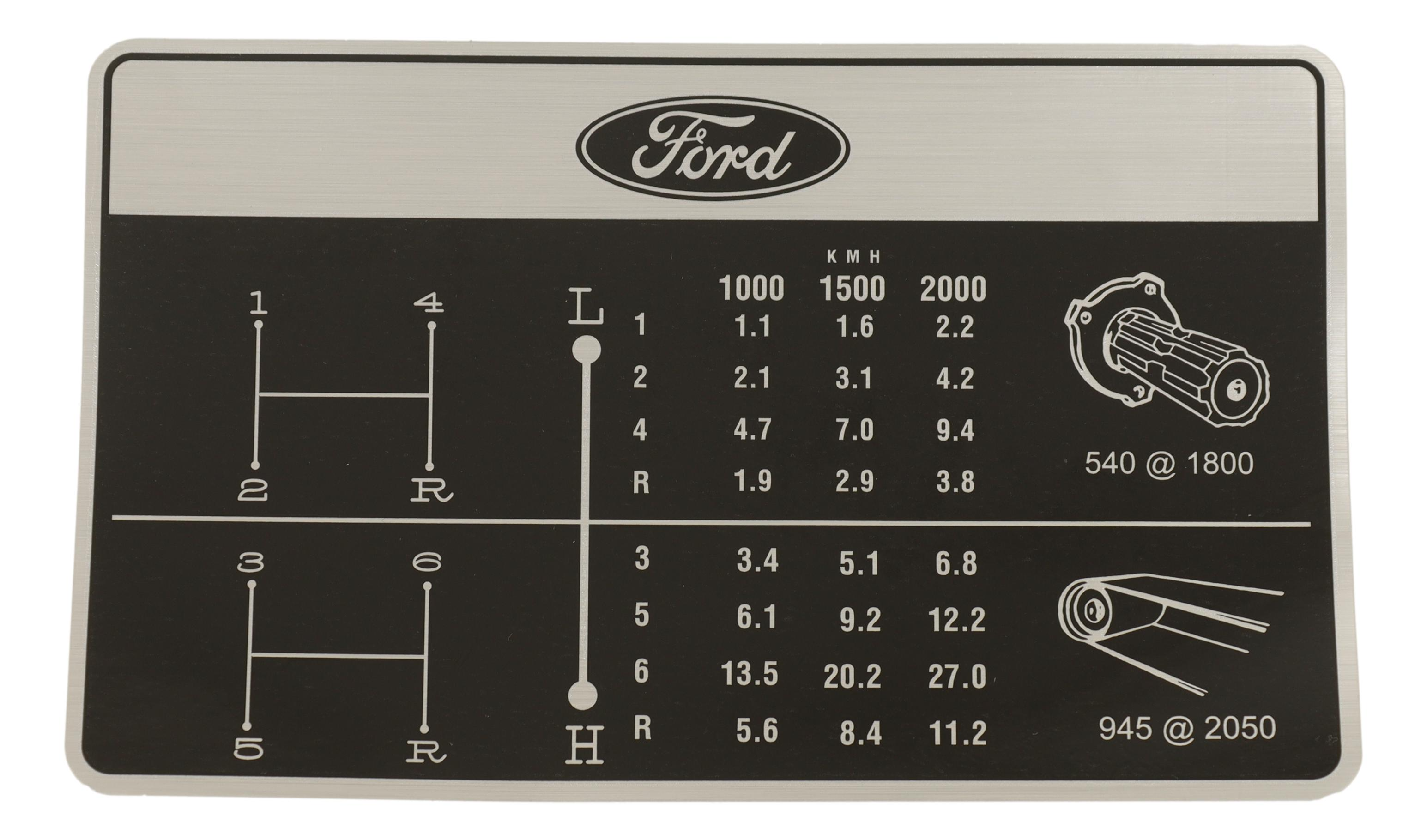 Decal Ford Gear Change  H-shift Pattern