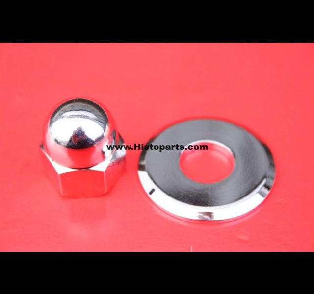 Chromen stuurdop met ring