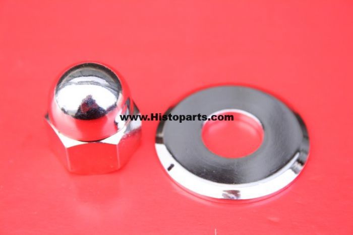 Chromen stuurdop met ring