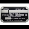 Serienummerplaat Farmall Cub, A, B, C, H & M 1939-49