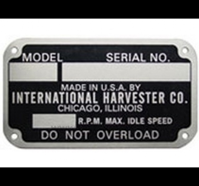 Serienummerplaat Farmall Cub, A, B, C, H & M 1939-49