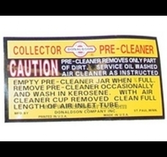 Decal for Donaldson air cleaner